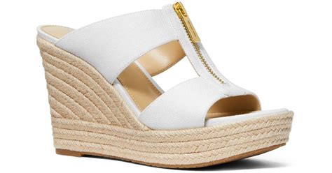 michael kors white wedges|michael kors espadrille wedge.